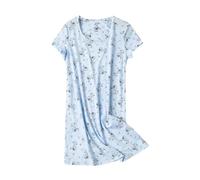 Camicie da notte in cotone a maniche corte da donna - Camicia da notte da donna oversize - Camicia da notte in cotone a maniche corte da notte per anziani Camicia da notte morbida, bianco, XL