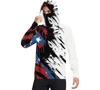 Camicie da sole con cappuccio da uomo con maschera, leggere, a maniche lunghe, da pesca, con protezione UPF 50, felpe con cappuccio rinfrescanti, magliette da trekking, Nero #3, M