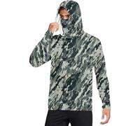 Camicie da sole con cappuccio da uomo con maschera, leggere, a maniche lunghe, da pesca, con protezione UPF 50, felpe con cappuccio rinfrescanti, magliette da trekking, Verde menta #4, XL