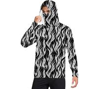 Camicie da sole con cappuccio da uomo con maschera, leggere, a maniche lunghe, da pesca, con protezione UPF 50, felpe con cappuccio rinfrescanti, magliette da trekking, Nero #1, XXL