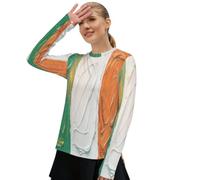 Camicie da sole da donna UPF50+ UV Quick Dry Manica Lunga Rash Guard SPF Escursionismo All'aperto Pittura A Olio Bandiera Irlanda, Pittura A Olio Bandiera Irlanda, XL