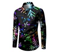 Camicie Da Uomo A Maniche Lunghe, Con Bottoni, Vestibilità Aderente, Leggere, Ad Asciugatura Rapida, Estive, Casaul, Vacanze, Feste, Hawaiane, Camicie Casual Per Uomo Natalizi natalben insieme