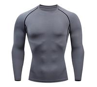 Camicie da uomo a maniche lunghe slim fit girocollo tinta unita camicia raglan bodybuilding atletica camicia muscolare leggera elasticizzata traspirante ad asciugatura rapida umidità top sportivo per