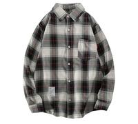 Camicie da uomo Button Down Casual 2024 Camicia a quadri da lavoro Camicia a quadri da uomo a maniche lunghe Versione coreana di The of Handsome Camicetta Camicia casual Camicie invernali per uomo UK