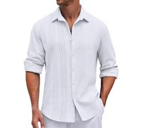 Camicie da uomo con colletto abbottonato a maniche lunghe camicie da ufficio da uomo non stirare alla moda camicia da spiaggia camicia estiva nobile top da lavoro vestibilità regolare maniche lunghe