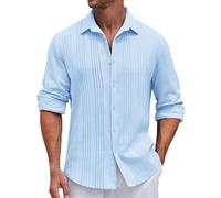 Camicie da uomo con colletto abbottonato a maniche lunghe camicie da ufficio da uomo non stirare alla moda camicia da spiaggia camicia estiva nobile top da lavoro vestibilità regolare maniche lunghe