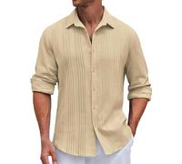 Camicie da uomo con colletto abbottonato a maniche lunghe camicie da ufficio da uomo non stirare alla moda camicia da spiaggia camicia estiva nobile top da lavoro vestibilità regolare maniche lunghe