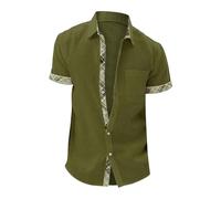 Camicie da uomo in cotone e lino, a maniche lunghe, estive, casual, con colletto con risvolto, per palestra, sport, vestibilità larga, camicia da vacanza da uomo, camicia estiva casual da spiaggia