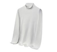 Camicie da uomo per adulti, vestibilità aderente, morbida, a metà collo, maglietta a maniche corte, vestibilità aderente, per autunno e inverno, bianco, 3XL