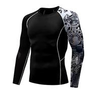 Camicie da Uomo Rash Guard Manica Lunga UPF 50 + Camicia di Compressione Surfing Outdoor Nuoto Protezione Solare per Gli Uomini