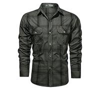 Camicie da uomo safari in 100% morbido cotone biologico, camicia da lavoro a maniche lunghe, con bottoni, comoda, traspirante, traspirante, per escursioni all'aperto, per caccia, pesca, campeggio