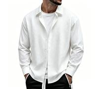 Camicie da Uomo,Versatile Long Sleeve Button Down Shirt for | Autumn Fashion Top with Slim Fit And Modern Collar Casual Streetwear Style