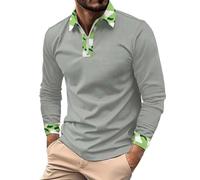 Camicie da uomo vestibilità regolare a maniche lunghe camicetta da uomo autunno moda manica lunga plaid felpa atletica sport abbigliamento da lavoro top, Grigio, XL