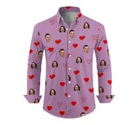 Camicie da uomo vestibilità regolare a maniche lunghe camicetta da uomo vestibilità ampia manica corta abbottonatura spiaggia camicie casual atletica sport abbigliamento da lavoro top, Viola, M