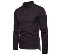 Camicie da uomo vestibilità regolare camicetta a maniche lunghe colletto alla moda manica t-shirt a colori slim vestibilità casual tinta unita lunga atletica sport abbigliamento da lavoro top, Grigio