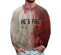 Camicie di Halloween da uomo Felpe sanguinanti I'm Okay It's Not My Blood Camicia a maniche lunghe girocollo Pullover Top 2025, Rosso 3, S
