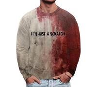 Camicie di Halloween da uomo Felpe sanguinanti I'm Okay It's Not My Blood Camicia a maniche lunghe girocollo Pullover Top 2025, Rosso2, 3XL