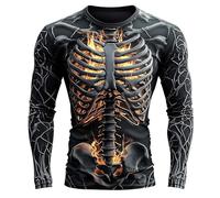 Camicie di Halloween da uomo Felpe sanguinanti I'm Okay It's Not My Blood Camicia a maniche lunghe girocollo Pullover Top 2025, Z11-nero, M