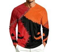 Camicie di Halloween da uomo Haunted House Moon Graphic Top a maniche