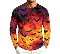 Camicie di Halloween da uomo Haunted House Moon Graphic Top a maniche