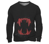 Camicie di Halloween per gli uomini felpe con stampa horror arte astratta camicia spaventosa autunno manica lunga girocollo pullover top, Nero 1, 3XL