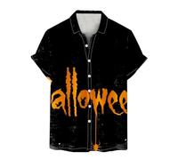 Camicie di Halloween per gli uomini Horror Spider Web stampa t-shirt manica corta button down camicia top costumi a tema spettrale, Black1 Halloween Camicie per Uomo, 5XL