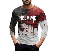 Camicie di Halloween per gli uomini Im Okay It's Not My Bloody Sweatshirt Help Men Pullover Top Autunno Manica Lunga Girocollo Camicia, Rosso 1, 3XL