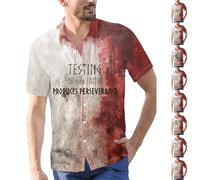 Camicie di Halloween per gli uomini magliette insanguinate manica corta button down spettrale costumi a tema spaventoso stampa sangue camicia top, Red2 Halloween Camicie per Uomo, M