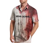 Camicie di Halloween per gli uomini Problem Solved Bloody Shirt Manica Corta Costumi Horror Casual Button Down Top, Red5 Halloween Camicie per Uomo, XL