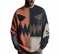 Camicie di Halloween per gli uomini Spooky Season Patchwork Color Block