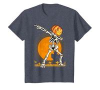 Camicie di Halloween per i Ragazzi dei Bambini Che tagliano la Zucca dello Scheletro Dab Maglietta, Bambini, Pervinca, 4 Anni