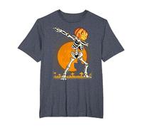 Camicie di Halloween per i Ragazzi dei Bambini Che tagliano la Zucca dello Scheletro Dab Maglietta, Uomo Taglie Grandi, Pervinca, 4X Tall