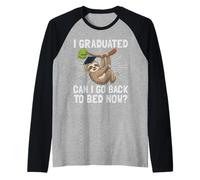 Camicie di Laurea Cool I Graduated Can I Go Back To Bed Now Maglia con Maniche Raglan