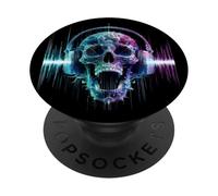 camicie dj da uomo musica teschio PopSockets PopGrip Adesivo