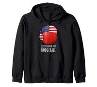 Camicie Dodgeball da Uomo per Ragazzi | Voglio Solo Giocare Dodgeball Felpa con Cappuccio