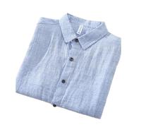 Camicie e camicette da uomo Camicia da spiaggia da uomo elegante casual a maniche corte in cotone e lino, C1831, L