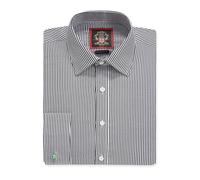 Camicie eleganti da uomo Vestibilità regolare a righe, polsini singoli e doppi