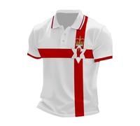 Camicie Estive Uomo, Camicia da Uomo A Maniche Corte con Motivo della Bandiera Britannica Traspirante Comoda con Bottoni per L'Estate Gli Sport all'Aria Aperta Il Lavoro E Il Tempo Libero (Bianco S)