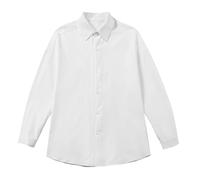 Camicie formali da uomo a maniche lunghe casual leggere con bottoni classici in tinta unita top basic da vacanza camicie da indossare tutti i giorni, Bianco, L