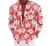 Camicie hawaiane a maniche lunghe da uomo - camicie da spiaggia top casual per le vacanze camicie con grafica camicie formali camicie hawaiane camicie con bottoni camicie leggere da passeggio camicia