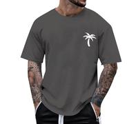 Camicie hawaiane da uomo a maniche corte estive casual alla moda vestibilità ampia leggera da viaggio da indossare tutti i giorni camicie hawaiane da, Grigio, M
