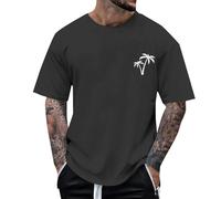 Camicie hawaiane da uomo a maniche corte estive casual alla moda vestibilità ampia leggera da viaggio per uso quotidiano magliette per uomo, Grigio, M