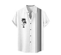 Camicie Hawaiane da Uomo, Camicia Manica Corta Uomo, Camicia Uomo a Righe Elegante Regular Fit Camicia Estiva Artigianale, Camicie Estive Uomo Camicia Uomo Coreana Camicia da Uomo Hawaiana Stampa
