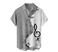 Camicie hawaiane da uomo con note musicali britanniche camicie estive a maniche corte con bottoni camicia da spiaggia fresca traspirante camicia da vacanza leggera vestiti estivi personalizzati