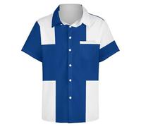 Camicie Hawaiane Da Uomo Estive A Maniche Corte Con Bandiera Finlandese Casual Per Vacanze Spiaggia Vestibilità Regolare Stampa Surf Aloha Camicia Hawaiana Con Tasca Dalla S Alla 7Xl E Dalla 5Xl