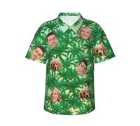 Camicie Hawaiane da Uomo Personalizzate, Camicie Hawaiane Personalizzate con Faccia Fotografica per Uomo, Camicie con Foto Personalizzate Camicie Abbottonate a Maniche Corte Regali per Uomo Fidanzato
