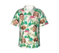Camicie Hawaiane da Uomo Personalizzate, Camicie Hawaiane Personalizzate con Faccia Fotografica per Uomo, Camicie con Foto Personalizzate Camicie Abbottonate a Maniche Corte Regali per Uomo Fidanzato