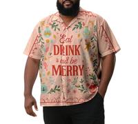 Camicie hawaiane natalizie da uomo Merry Christmas Holiday Shirt Top oversize allentato divertente camicie a maniche corte festa di vacanza, Merry Christmas., 5XL