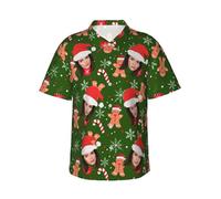 Camicie Hawaiane Natalizie Personalizzate da Uomo, Camicie Hawaiane Personalizzate con Volto con Foto per Uomo, Camicie con Motivi Natalizi Personalizzati con Foto, Regali di Natale Personalizzati