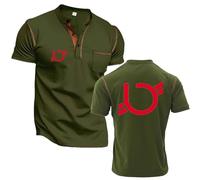 Camicie Henley da Uomo A Manica Corta per B.i.m.o.t.a T-Shirt Casual Basic Polo Classiche alla Moda Top Leggeri con Bottoni Green-1 S